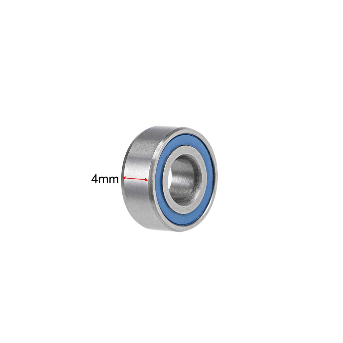 sourcing map MR104-2RS Deep Groove Ball Bearings 4mm Inner Dia 10mm OD 4mm Bore Double Sealed Chrome Steel Blue Seal Z2 10pcs