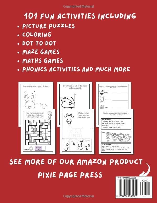 101 Awesome Activity Book for Kids Ages 4-6: Fun and Challenging activities for kids 4, 5, 6 including Mazes, Math Puzzles, Dot-to-Dot, Color by ... Engaged and Learning with 101 Fun Activities