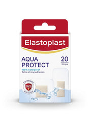 Elastoplast Aqua Protect Plasters (20 Plasters), 100% Waterproof for Swimming/Bathing, Strong Adhesion Non-Stick Wound Pad, Flexible and Breathable Plasters, Transparent and Discreet plasters, Clear