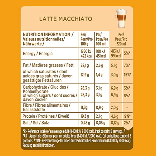 NESCAFE Dolce Gusto Latte Macchiato Coffee Pods - total of 48 Latte Macchiato Coffee Pods - Milky Coffee (3 Packs)