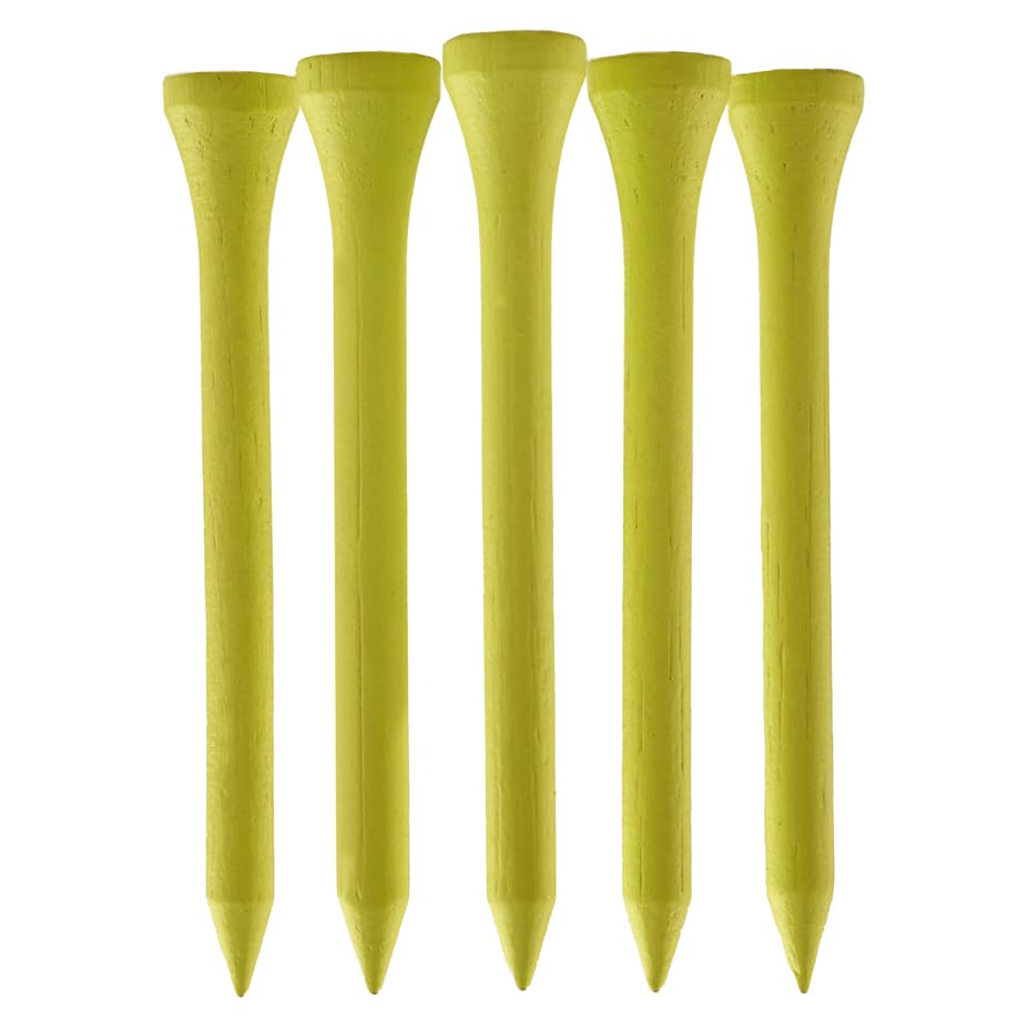 TH Golf Bamboo Golf Tees 70mm   Pack of 50 & 100   Multiple Colour Options   Premium Eco Friendly Sustainable Durable Bamboo Golf Tees (Pack of 100, Neon Yellow)