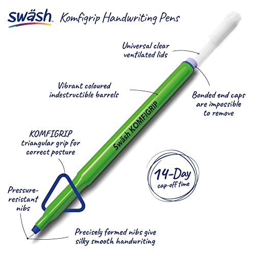 Swash KOMFIGRIP Handwriting Pen Blue (Pack of 12) THW12BU