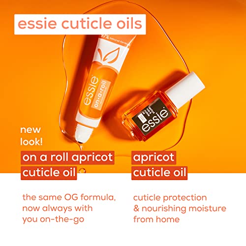 essie Apricot Nail and Cuticle Oil Treatment, Nail Care Nourishing, Softening, Moisturizing Apricot Cuticle Oil For Dry and Brittle Hands and Nails, On a Roll, 13.5 ml