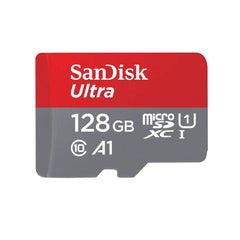 SanDisk Ultra 128 GB microSDXC Memory Card and SD Adapter with A1 App Performance Up to 100 MB/s, Class 10, U1