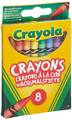 CRAYOLA Wax Colouring Crayons - Assorted Colours (Pack of 8), A Must - Have for All Kids Arts and Crafts Sets, Ideal for Kids Aged 3and