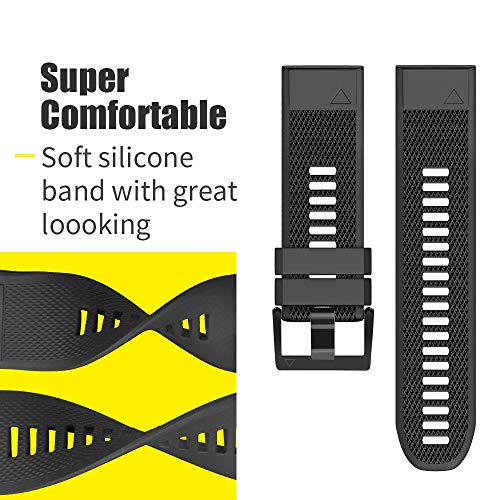 NotoCity for Garmin Fenix 6 pro/Fenix 5/ Fenix 7 Strap, Quickfit 22mm Watch Strap for Fenix 6/Fenix 5 Plus/Fenix 7 Pro, Epix 2, Forerunner 935/945/955/965, Approach S60/S62, Instinct, Quatix 5(Black)