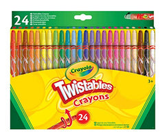 CRAYOLA Twistables Colouring Crayons - Assorted Colours (Pack of 24), Simply Twist for More Colouring Fun - No Need to Sharpen! Ideal for Kids Aged 3and