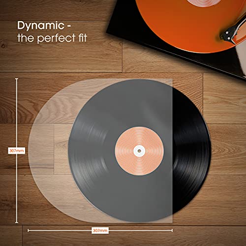 50x 12 Inch Anti Static Inner Vinyl Record Sleeves   DYNAMIC Rounded Bottom Plastic LP Sleeves   Replace Cardboard PVC & Paper Sleeves   Premium Quality 50 Micron HDPE - Won't Bunch Or Collapse