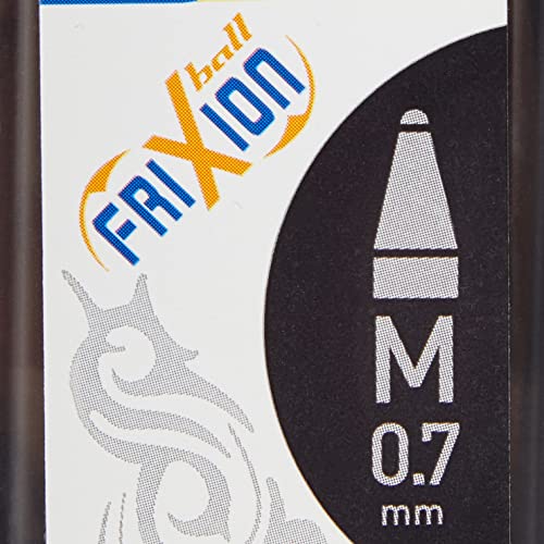 Frixion 0.7 mm Tip Pilot Refill for Rollerball Pen - Black (Pack of 6)