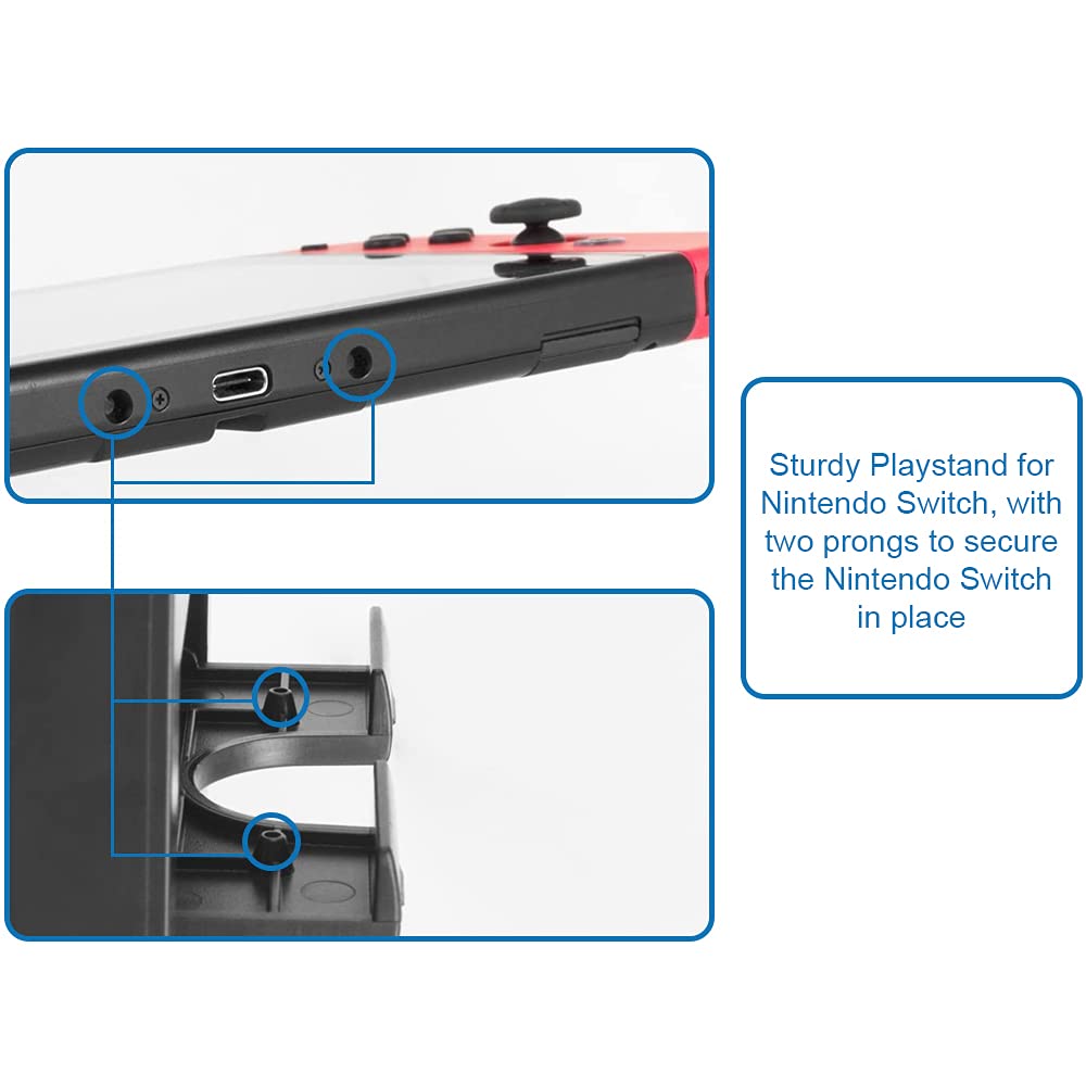 MMOBIEL Compact Playstand Console Stand Compatible with Nintendo Switch Foldable Stand With Rubber Grip in 3 Different Angles