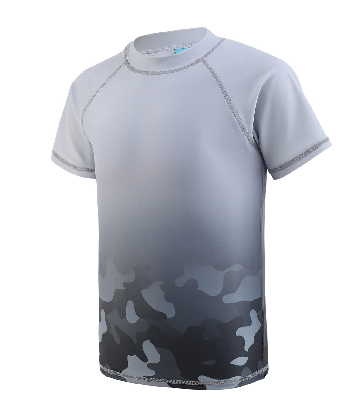 Boys Swim Top Short Sleeve Kids Rash Guard Child Quick Dry Swim Shirts Boys Rash Vest Age 7-8 Years Grey Camo