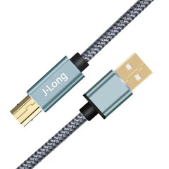 Printer Cable 50CM,J•LONG USB Nylon Braided Printer Cable USB 2.0 Type A Male to B Male Scanner Cord High Speed for Brother, HP, Canon, Lexmark,Dell, Xerox, Samsung etc (0.5m)