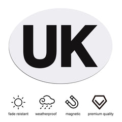 Onarway UK Magnetic Car Stickers for Europe, Fully Magnetic UK Stickers for European Roads, Pack of 2 Self Adhesive Magnet UK Plate Stickers, Easy to Attach and Remove without Scratching