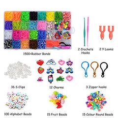 Creative Twist Bands Kit, 1700and Rubber Bands with 32 Colours, Accessories with Rubber Bracelet Making Set for Party X-mas Birthday Gift Kids