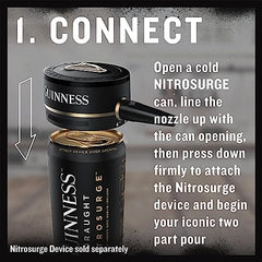 Guinness Draught│Nitrosurge│Stout Beer│4.1% vol│4x558ml│Perfect Pub Pour At Home│Guinness Six Nations│Ready for Rugby│Cans