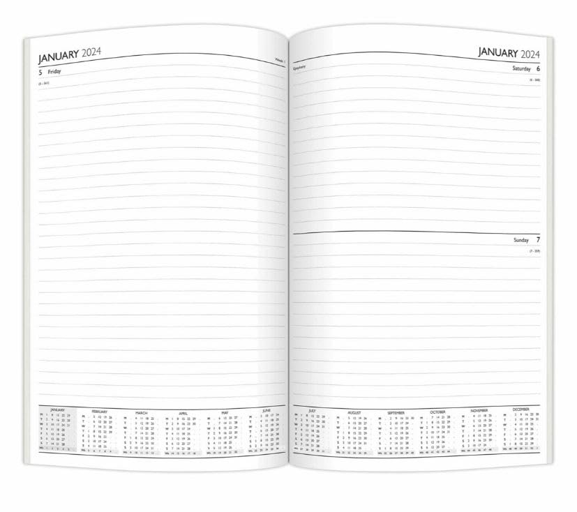 2025 Diary A4   A5   A6 Diary week to view page a day   desk diary   hard backed for home and office use (Red, A4 day a page)