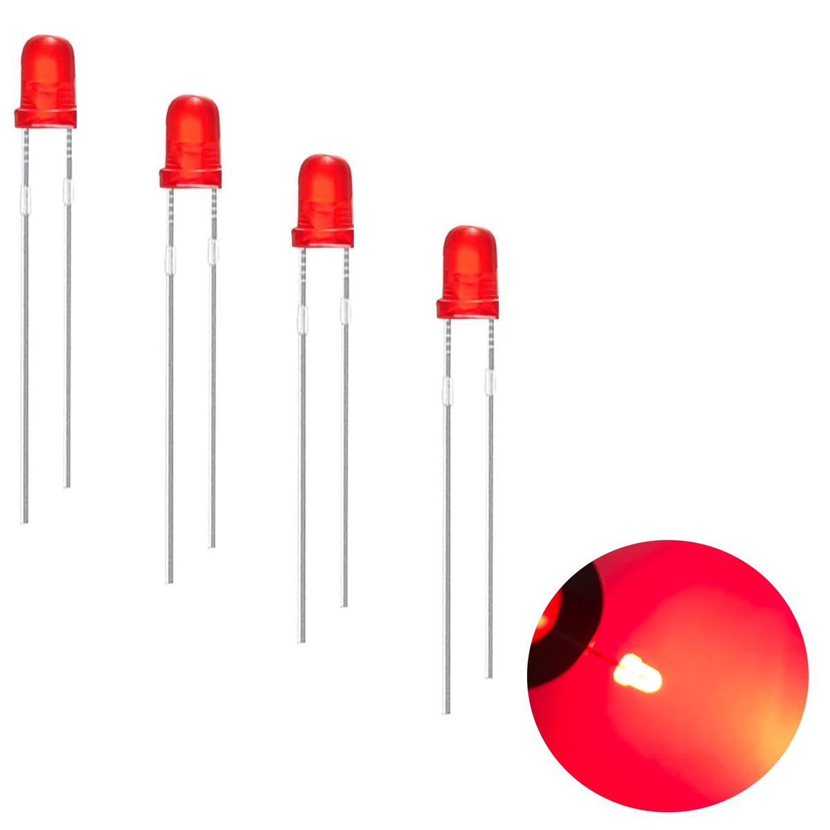 3mm LED Diode, 100 Pcs Red LED Emitting Diodes Light, 3V LED Assortment Kits for Science Projects etc (3mm Red)