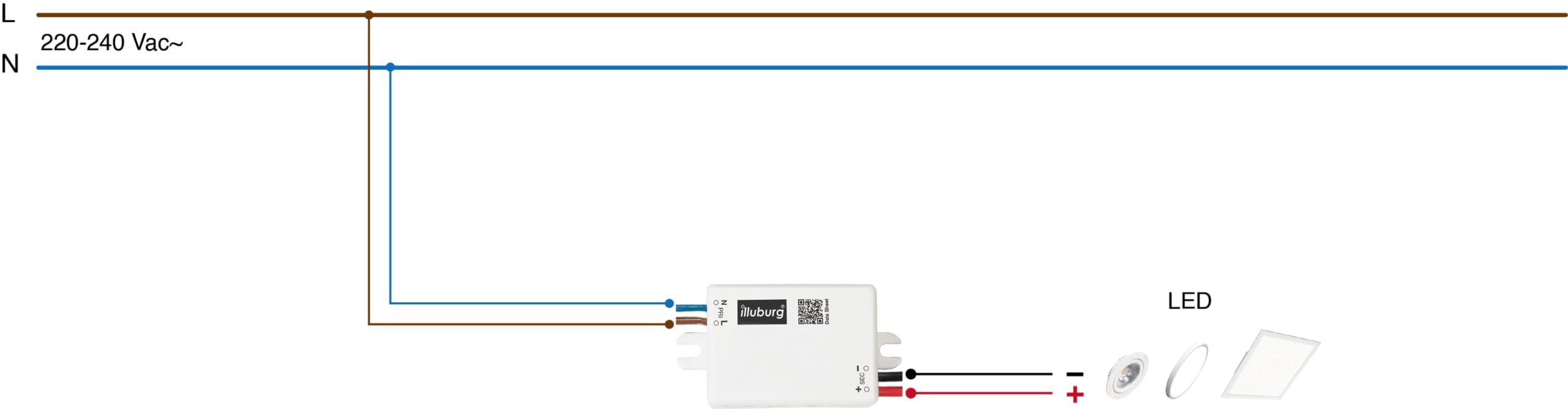 illuburg LED Driver Waterproof IP65 350mA Constant Current 3.5W - 6W Flickerfree LED Power Supply Transformer