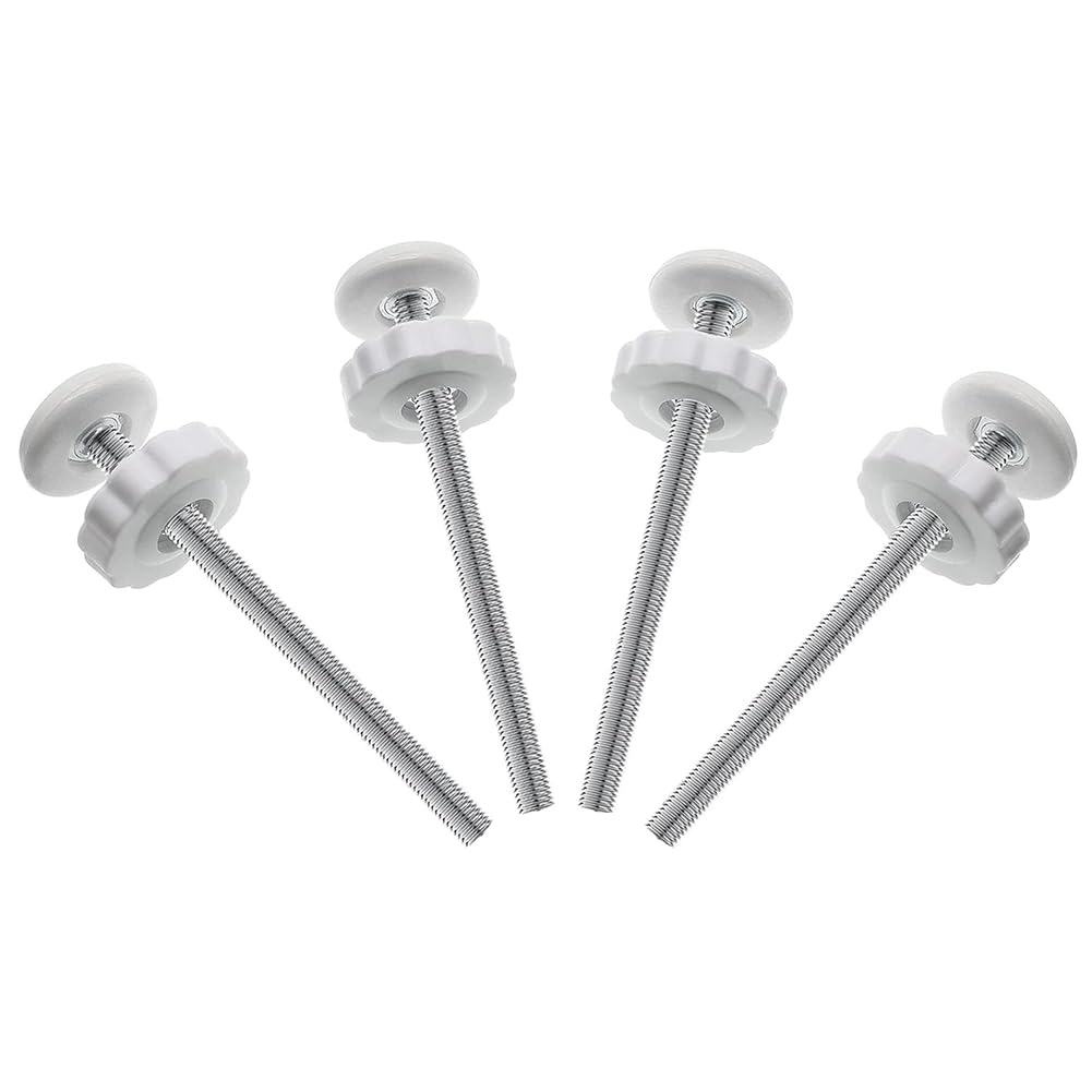 4 Pack M10 (10mm) Baby Gate Threaded Spindle Rod Replacement Screw Bolts Kit for Baby & Pet Pressure Mounted Safety Gates Wall Mounting Accessories Adapter Bolts (White)