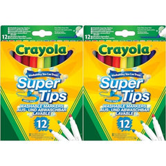 CRAYOLA SuperTips Washable Markers - Assorted Colours (Pack of 24) Premium Felt Tip Pens That Can Easily Wash Off Skin & Clothing Ideal for Kids Aged 3and