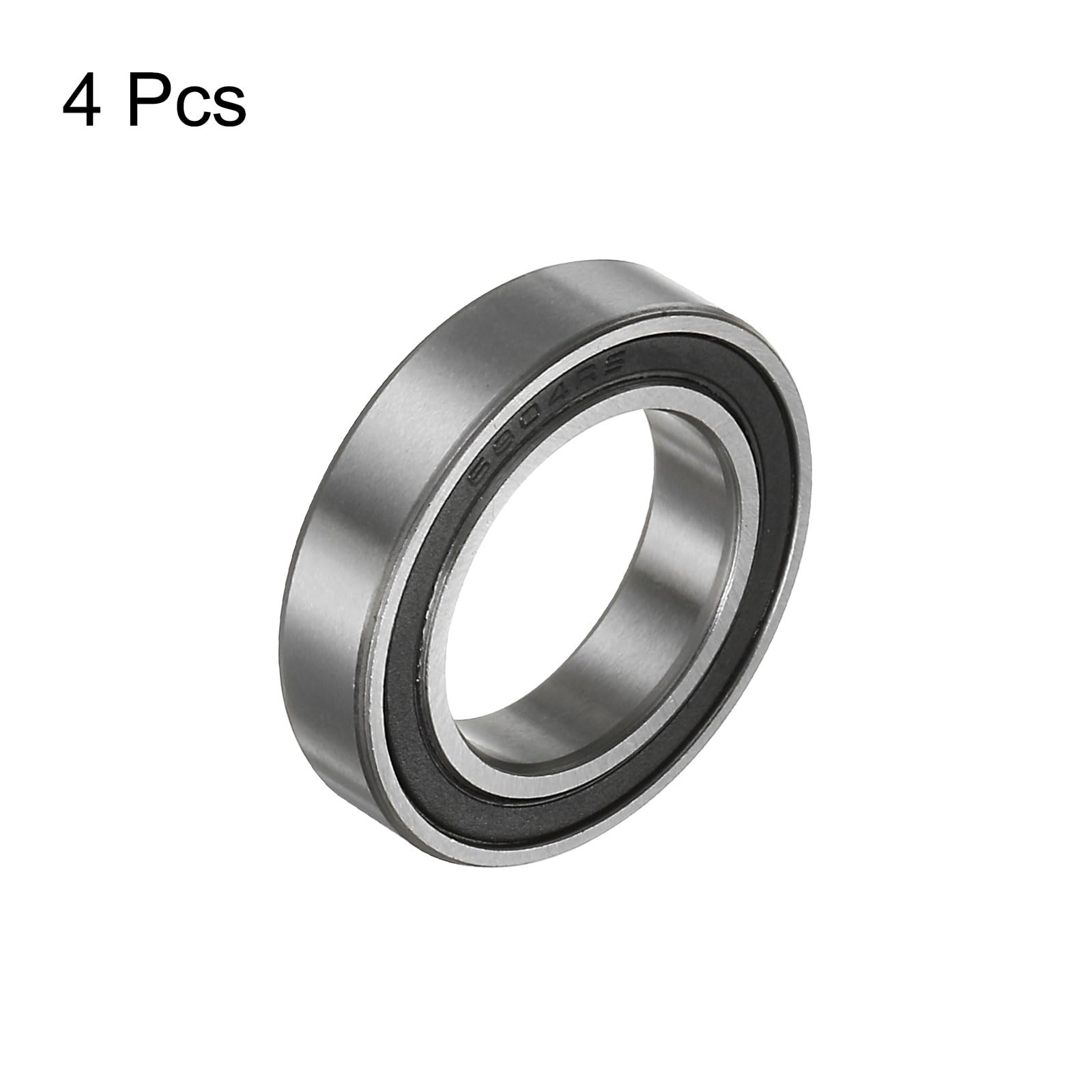 sourcing map 4pcs 6804-2RS Deep Groove Ball Bearings 20mm Bore 32mm OD 7mm Thick Chrome Steel Double Sealed Bearing for Motors Pumps Conveyors