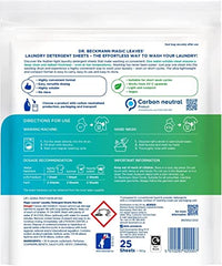 Dr. Beckmann MAGIC LEAVES Laundry Detergent Sheets NON-BIO   Convenient and pre-dosed laundry detergent sheets   Dissolvable climate neutral and easy to use   25 sheets