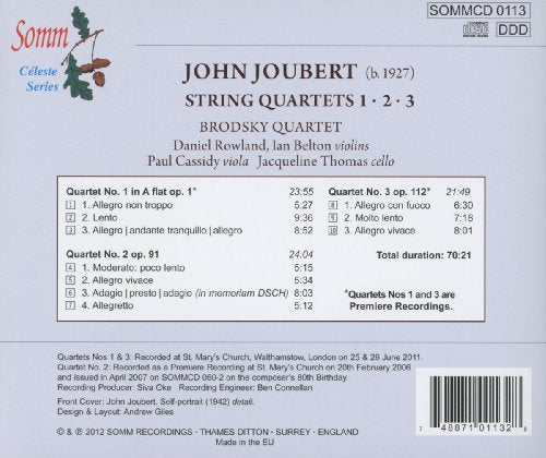 Joubert: String Quartets 1,2 & 3