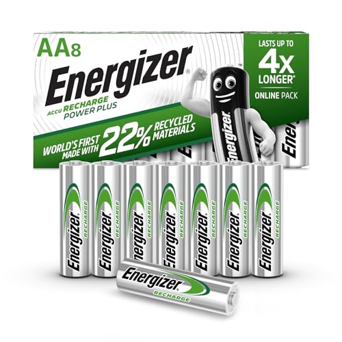 Energizer Rechargeable Battery AA Pack, Recharge Power Plus, 8 Pack, Rechargeable Batteries