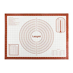 Lazymi Extra Large Silicone Pastry Rolling Mat Sheet with Measurement 71×51cm, Non-Slip Silicon Dough Kneading Board, Non Stick for Fondant Icing Cake Pizza Bread Baking (Red)