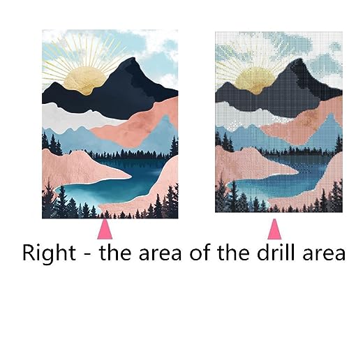 VARHHUXHA Diamond Painting Kit, Mountain Peak Painting Complete 5D Diamond Embroidery Cross Stitch Painting Kit, Crystal Diamond Canvas for Kids and Adults, Home Wall Decor