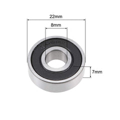 sourcing map 608-2RS Deep Groove Ball Bearing 8x22x7mm Double Sealed ABEC-3 Bearings 2-Pack