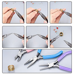 3 Pcs Jewellery Making Pliers, Pliers for Jewellery Making, Jewelry Making Pliers Tools with Needle Nose Pliers/Chain Nose Pliers/Wire Cutter Pliers for Jewellery Beading Repair Making