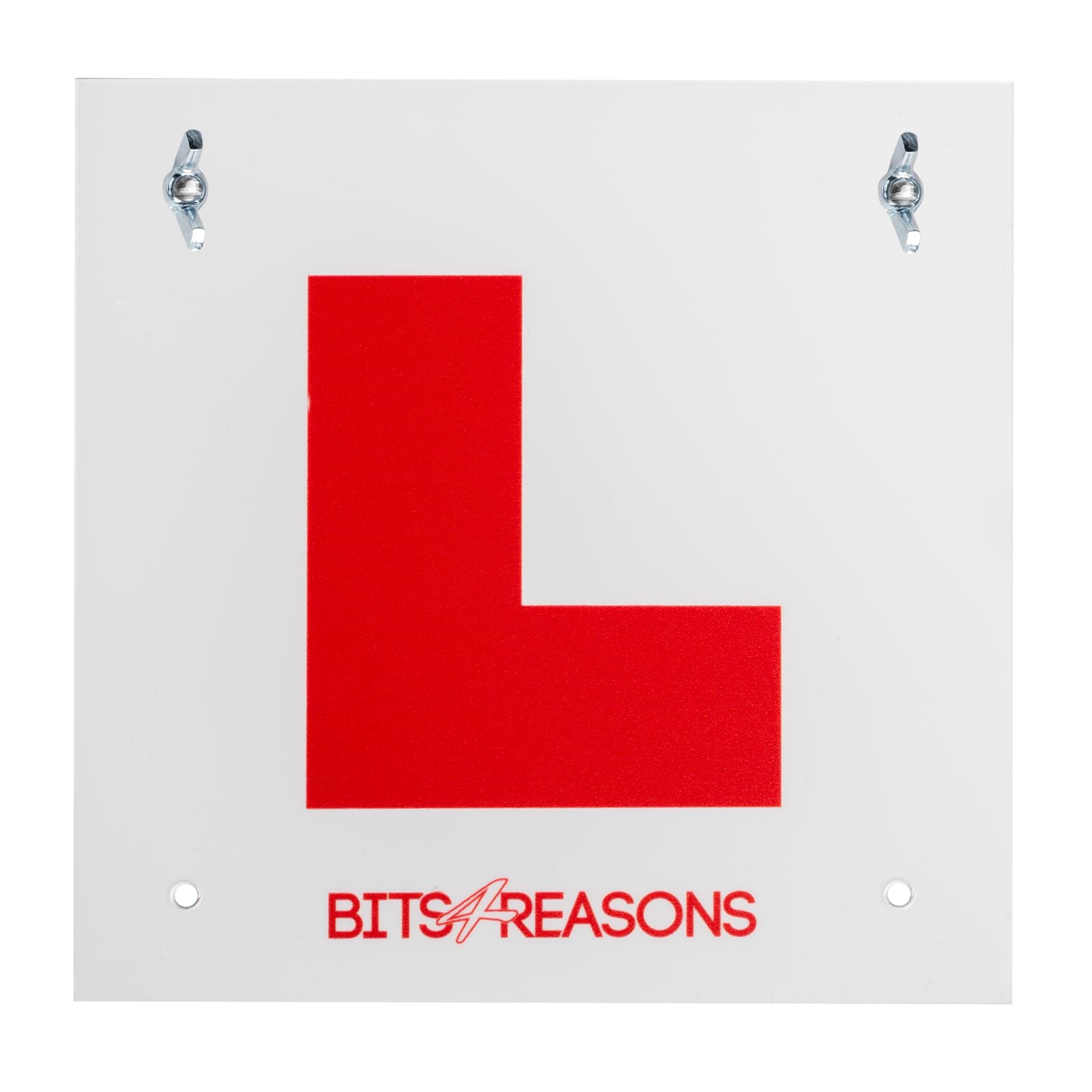 BITS4REASONS NEW PROFESSIONAL GRADE REAR EASY FIT AND REMOVE SINGLE RIGID SOLID L PLATE 1.5MM POLYCARBONATE - SINGLE PLATE - FITS MOTORBIKE PLATES AND MUDGUARDS COMPLETE WITH TOOL FREE FIXINGS