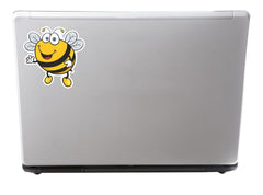 2 x 10cm/100mm Happy Bee Vinyl Sticker Decal Laptop Travel Luggage Car iPad Sign Fun #5346