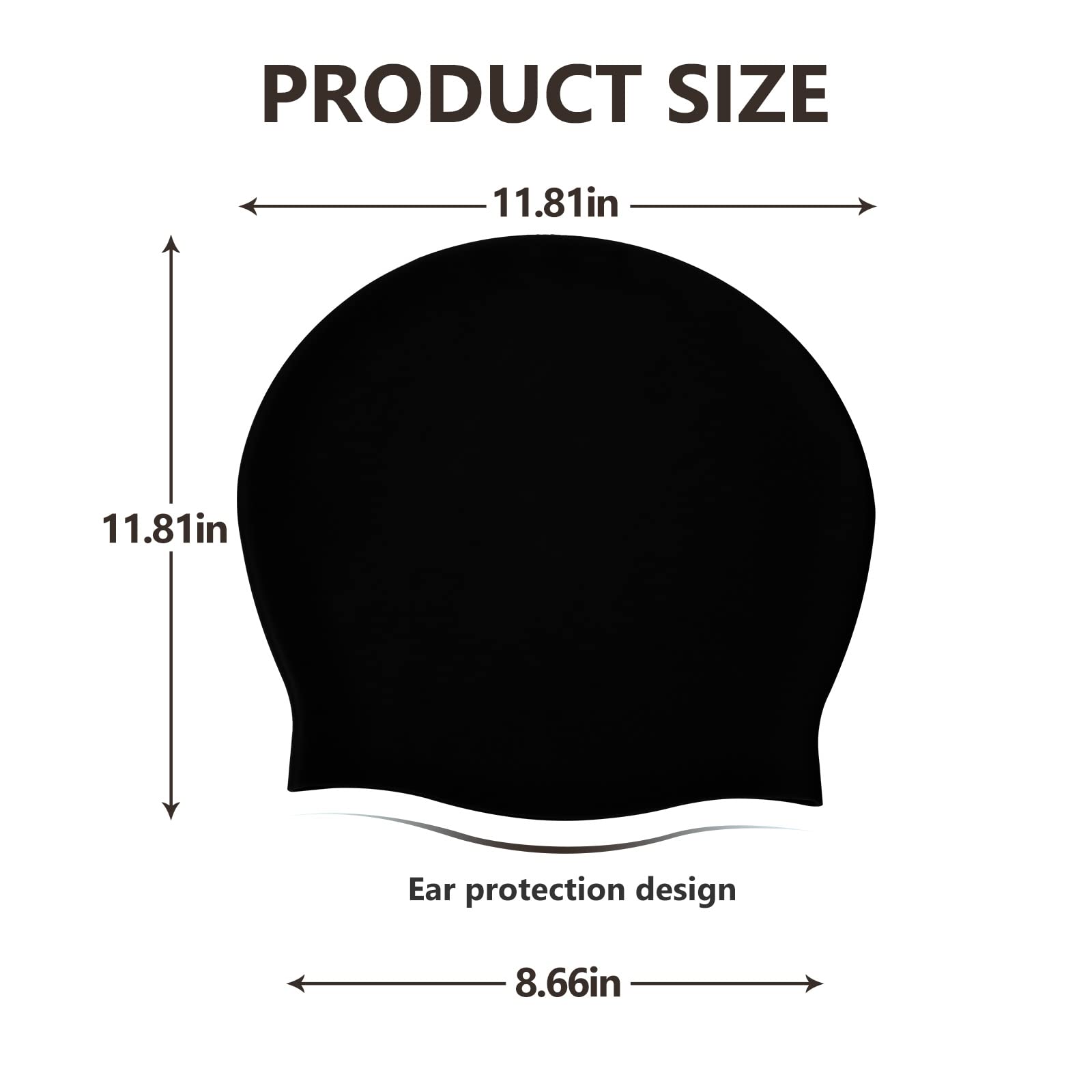 YOGINGO Extra Large Swimming Cap for Long Hair - Swim Cap Designed for Dreadlocks, Weaves, Hair Extensions, Braids, Curls & Afros - Swimming Hat Women & Men - Silicone Adult Swimming Cap