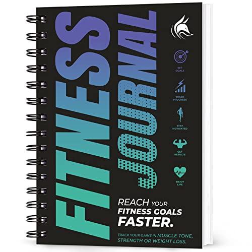 Clever Fox Fitness & Workout Journal/Planner Daily Exercise Log Book to Track Your Lifts, Cardio, Body Weight Tracker – Spiral–Bound, Laminated Cover, Thick Pages, A5 (Sky Blue and Navy Blue)