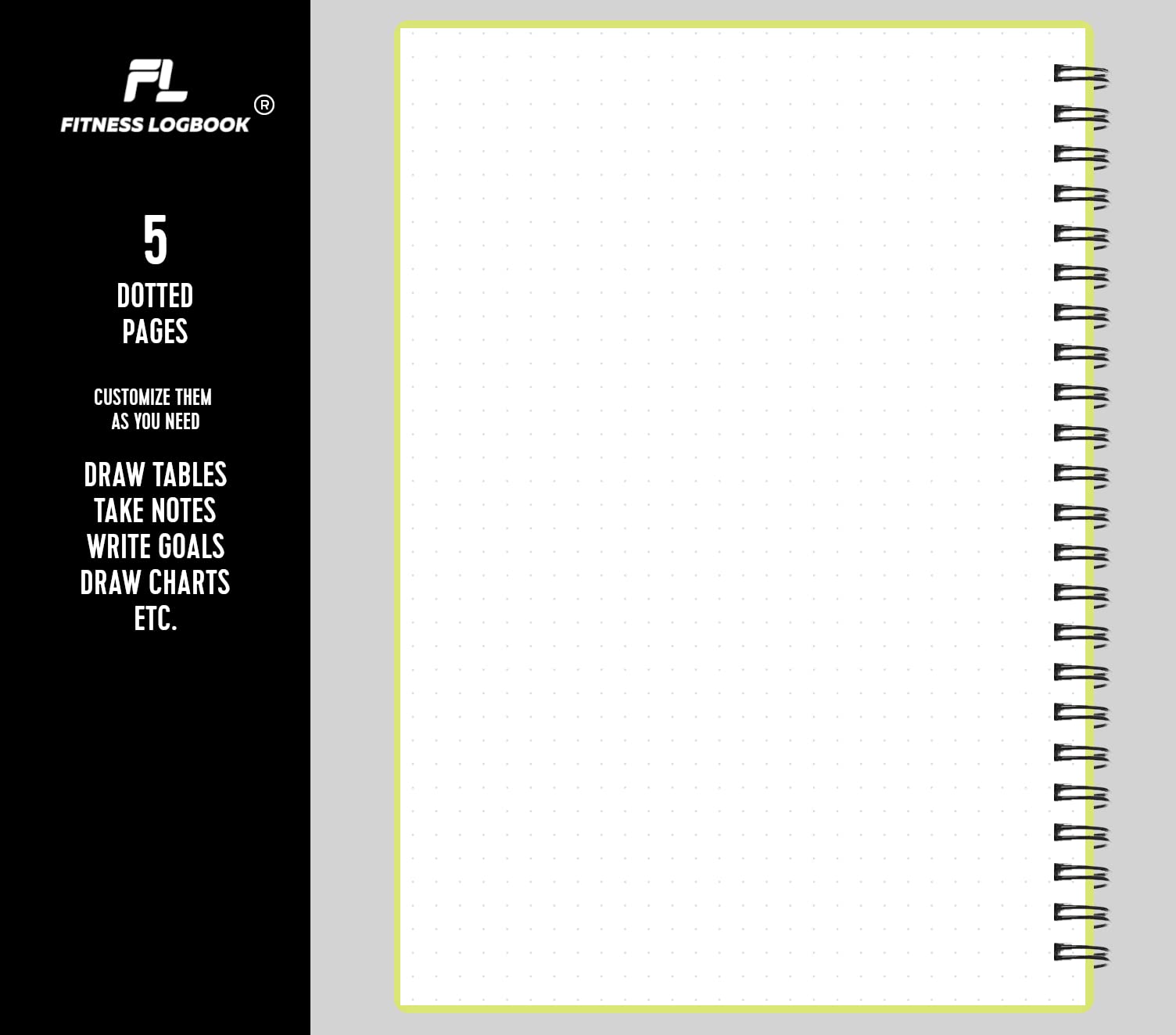 Fitness Logbook - Track 150 Workouts - Thick Paper, Durable Cover - A5 - Undated Workout Journal, Planner Log Book - Track Weight Loss, Muscle Gain, Gym Exercise, Bodybuilding Progress (Lime)