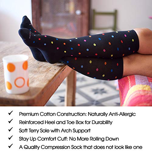 SocksLane Cotton Compression Socks for Women & Men. 15-20 mmHg Support Knee-High