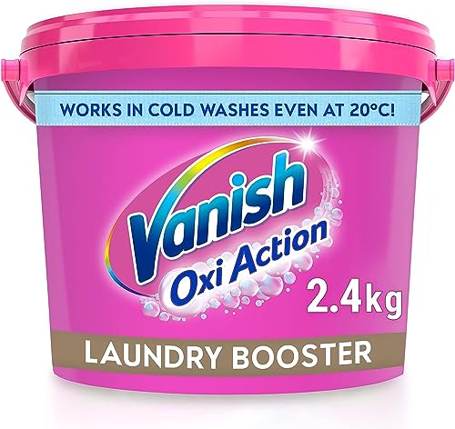 Vanish Gold Oxi Action Laundry Booster and Stain Remover Powder for Colours 2.4kg   Removes Tough Stains Even at 20°C  Keeps Colours Bright   Safe on everyday fabrics (Packaging may vary)