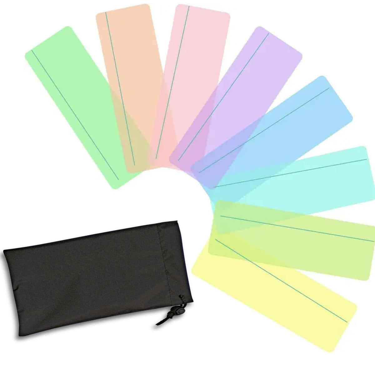 Temple Lodge 8 Dyslexia, Coloured Reading Overlays and Protective Case - Enhance Reading Comfort and Speed with Tinted Guided Strips - Ideal for Dyslexia, ADHD, Irlen Syndrome, and Visual Stress