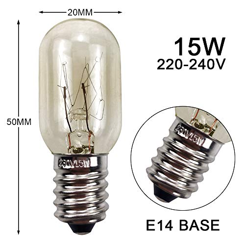 15W E14 Fridge Light Bulb -20°C Tolerant 230V Pygmy SES (Pack of 3) Incandescent Bulbs 2700K Warm White   Suitable for Fridges or Freezers   Small Edison Screw Base