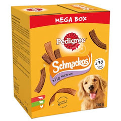 Pedigree Schmackos Mega Pack 110 Strips Snacks, Dog Treat Multipack with Beef, Lamb and Poultry Flavours, 790 g (Pack of 1)