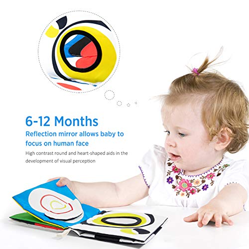 URMYWO Baby Books 0-6 Months,Sensory Toy Books High Contrast Black and White Touch and Feel Soft Books for Newborn Infants Toddler Soft Toys Gifts