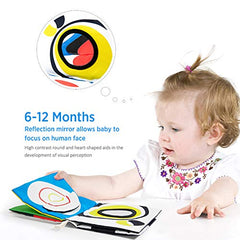 URMYWO Baby Books 0-6 Months,Sensory Toy Books High Contrast Black and White Touch and Feel Soft Books for Newborn Infants Toddler Soft Toys Gifts