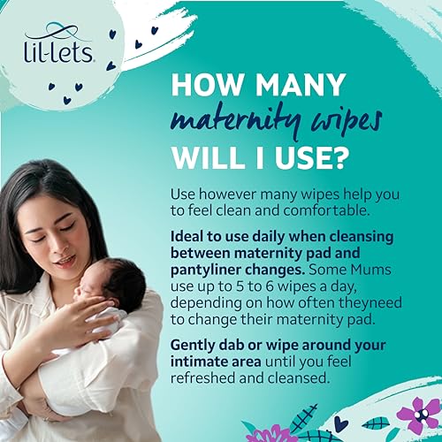 Lil-Lets Maternity Intimate Wipes, 1 Pack of 25 Wipes (25 Count), Extra Large, Biodegradable Wipes, For Pre & Post Birth, Dermatologically & Gynaecologically Tested