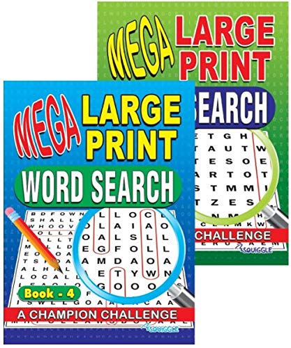 Martello P2174 Mega Large Print A4 Word Search Puzzle Books - Set of 2