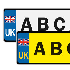 Honsaifau UK Magnetic Car Stickers 2 Pack and Pair of UK Car Number Plate Stickers, Set of 4 UK Stickers for Cars, Vans, Trucks, No Blow off and Easy to Remove without Scratching, for European Roads