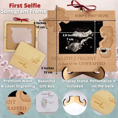 Heart's Sign Sonogram Frame - Baby Scan Photo Frames Pregnancy Gifts for New Mum To Be   Baby Scan Picture Frame -   Unique Baby Scan Frame Gifts for Pregnant Women