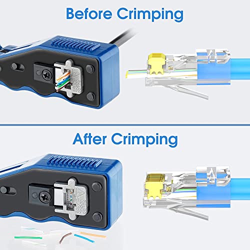 AVARTEK RJ45 Cat5/Cat5E Pass Through Connectors 50 Pack, Ethernet RJ45 Plug for Cat5 Cat5e Cat6 UTP Solid & Stranded Network Cable