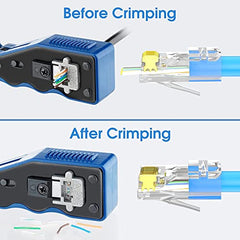 AVARTEK RJ45 Cat5/Cat5E Pass Through Connectors 50 Pack, Ethernet RJ45 Plug for Cat5 Cat5e Cat6 UTP Solid & Stranded Network Cable